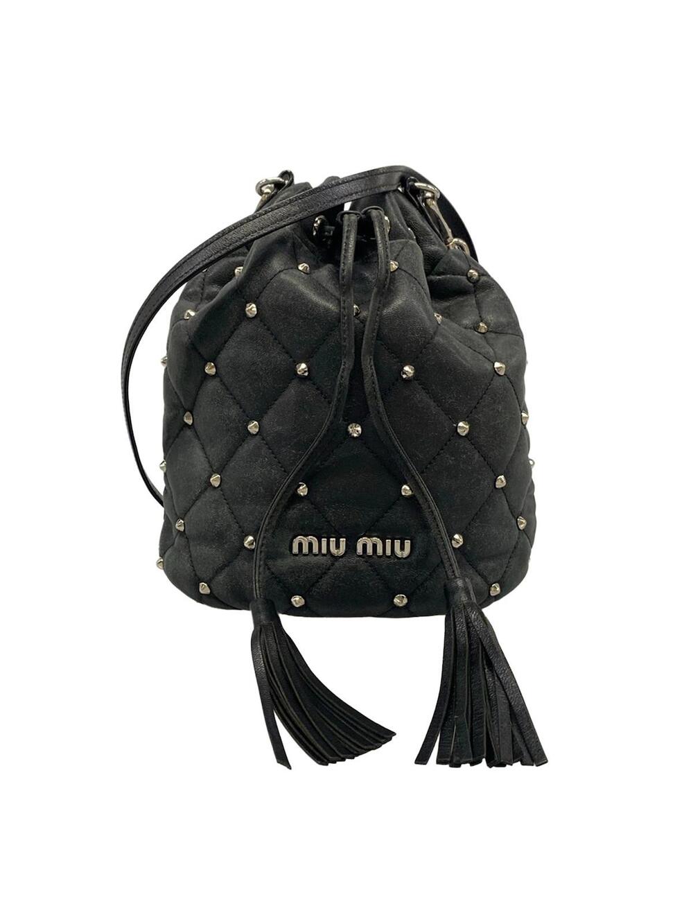 Miumiu Black Leather Shoulder Bag #372673M84B